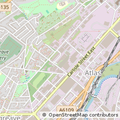 Map of Sheffield, South Yorkshire