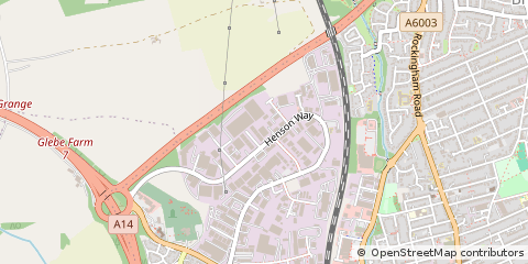 Map of Kettering, Leicestershire,