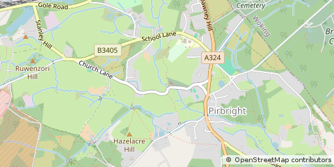 Map of Pirbright, Surrey