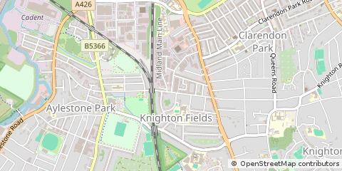 Map of Leicester, Leicestershire