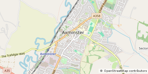 Map of Axminster, Devon