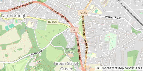 Map of Farnborough, Kent