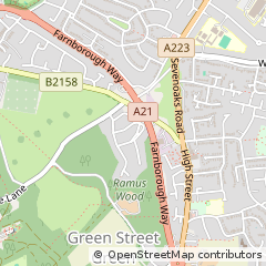 Map of Farnborough, Kent