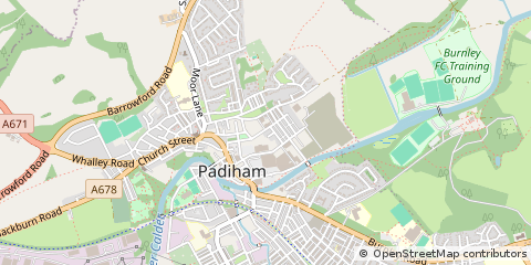 Map of Burnley, Lancashire