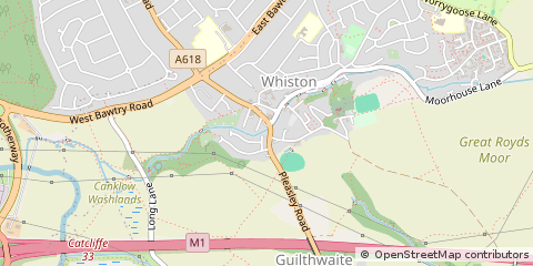 Map of Rotherham, South Yorkshire