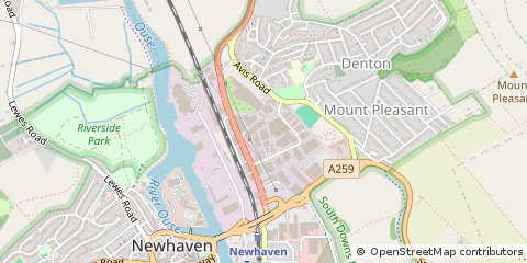 Map of Newhaven, East Sussex