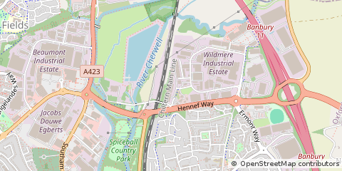 Map of Banbury, Oxfordshire