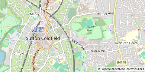 Map of Sutton Coldfield, West Midlands