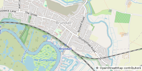 Map of Brundall, Norfolk