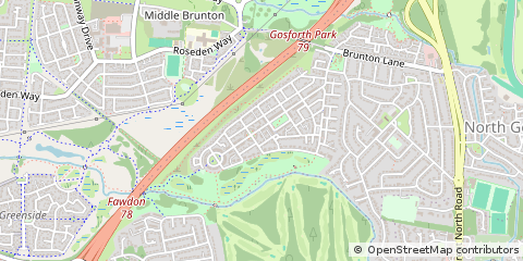 Map of Gosforth, Newcastle Upon Tyne