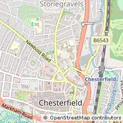 Map of Chesterfield, Derbyshire