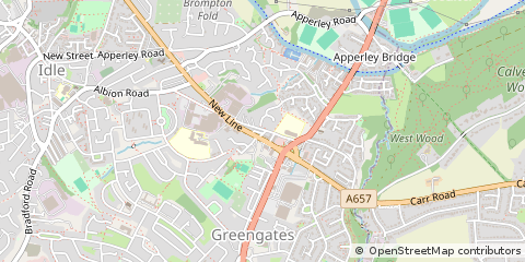 Map of Bradford, West Yorkshire