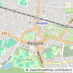 Map of Reigate, Surrey