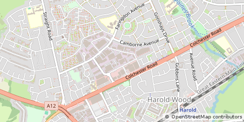 Map of Romford, Essex
