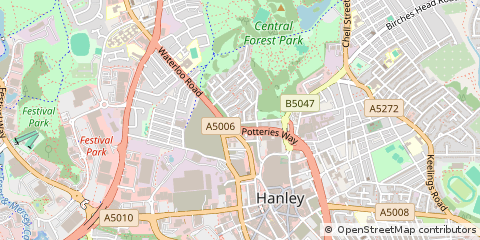 Map of Stoke on Trent, Staffs