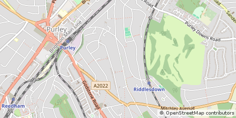 Map of Purley, Surrey