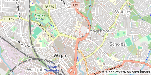 Map of Wigan, Lancashire