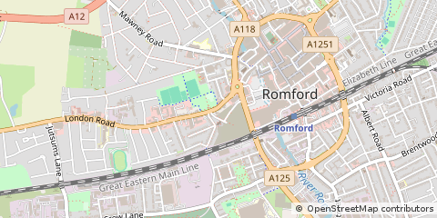 Map of Romford, Essex