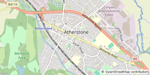 Map of Atherstone, Warwickshire