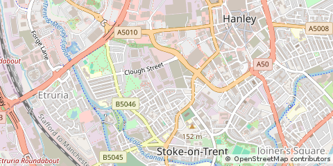Map of Stoke on Trent, Staffordshire