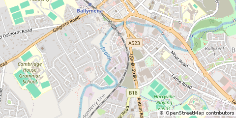 Map of Railway Street, Ballymena Co Antrim