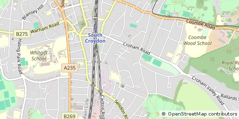 Map of South Croydon, London