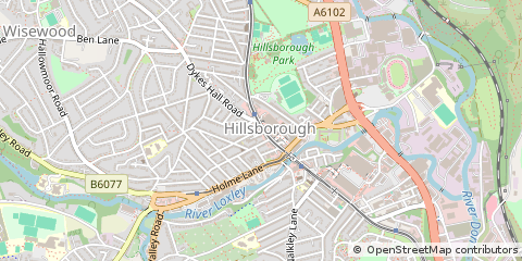 Map of Sheffield, South Yorkshire