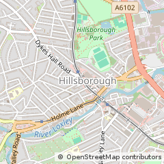 Map of Sheffield, South Yorkshire