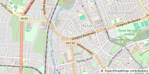 Map of Nottingham, Nottinghamshire