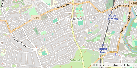 Map of Gosforth, Newcastle Upon Tyne