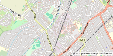 Map of Epsom, Surrey