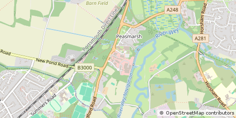 Map of Peasmarsh, Surrey
