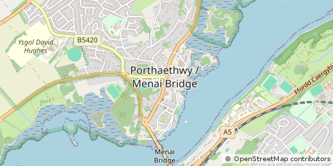 Map of Menai Bridge, Anglesey