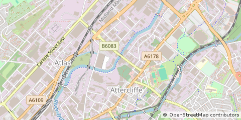 Map of Sheffield, South Yorkshire