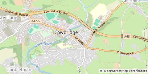 Map of Cowbridge, Vale of Glamorgan