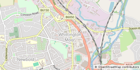 Map of Chesterfield, Derbyshire