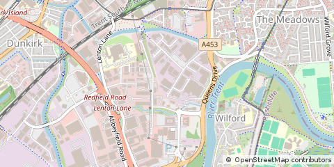 Map of Nottingham, Nottinghamshire