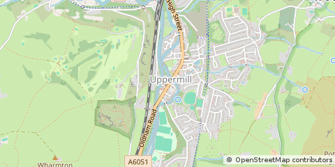 Map of Oldham, Lancashire