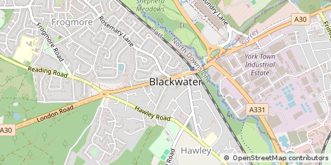 Map of Camberley, Surrey