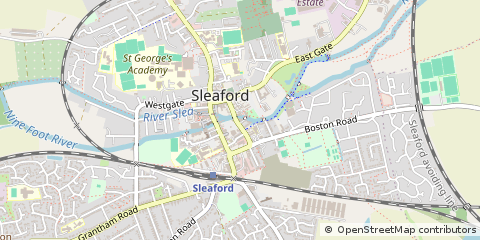 Map of Sleaford, Lincolnshire