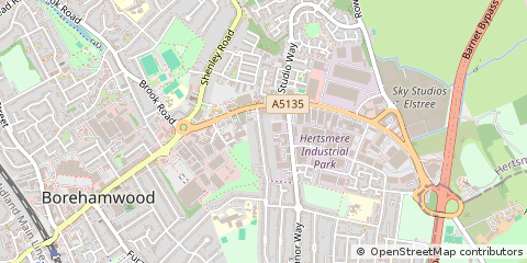 Map of Borehamwood, Hertfordshire