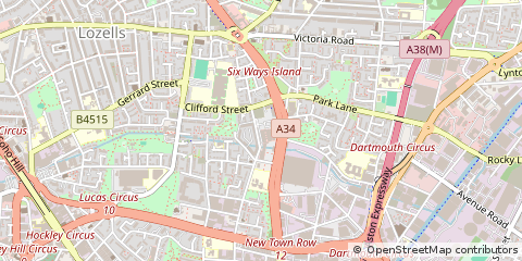 Map of Birmingham, West Midlands