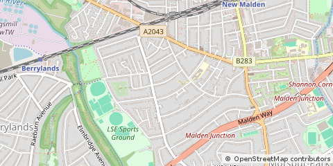 Map of NEW Malden, Surrey