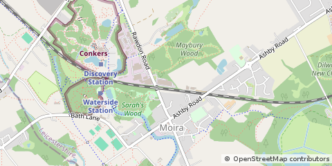 Map of Swadlincote, Derbyshire
