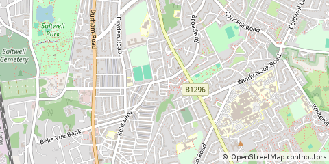Map of Gateshead, Tyne & Wear