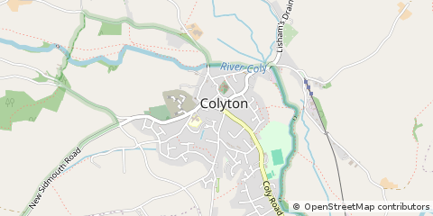Map of Colyton, Devon