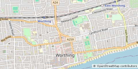Map of Worthing, West Sussex