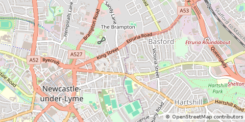 Map of Newcastle-Under-Lyme, Staffordshire