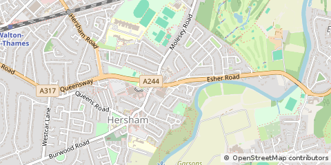 Map of Walton-on-Thames, Surrey