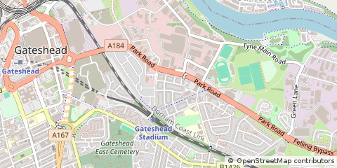 Map of Gateshead